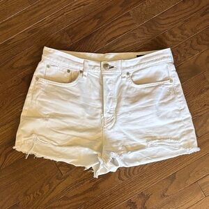 Rag & Bone White Distressed Jean Shorts